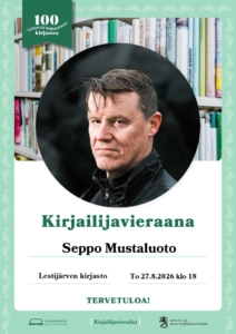 Esimerkkikuva 100 kirjastoa - tuhansia kohtaamisia -tapahtumajulisteesta